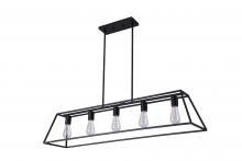  LIT3806BK+MC - 46" Linear Pendant in black finish with replaceable socket rings in Black, Chrome and Gold
